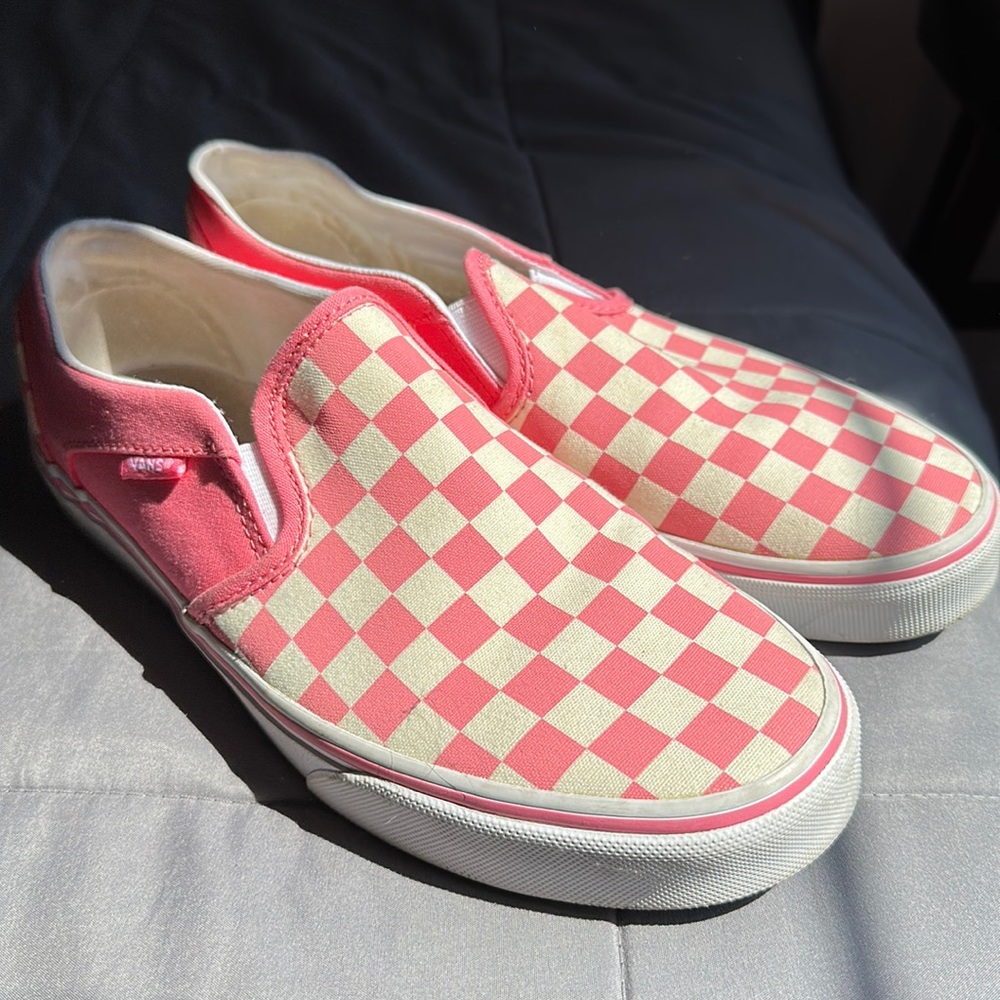 VANS Pink and White Checkered Print